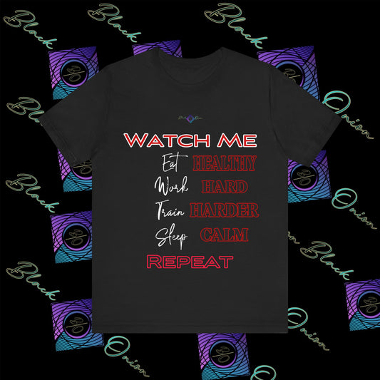 BlackOnion "Watch Me" T-Shirt with Workout Motif V3  💪🔥