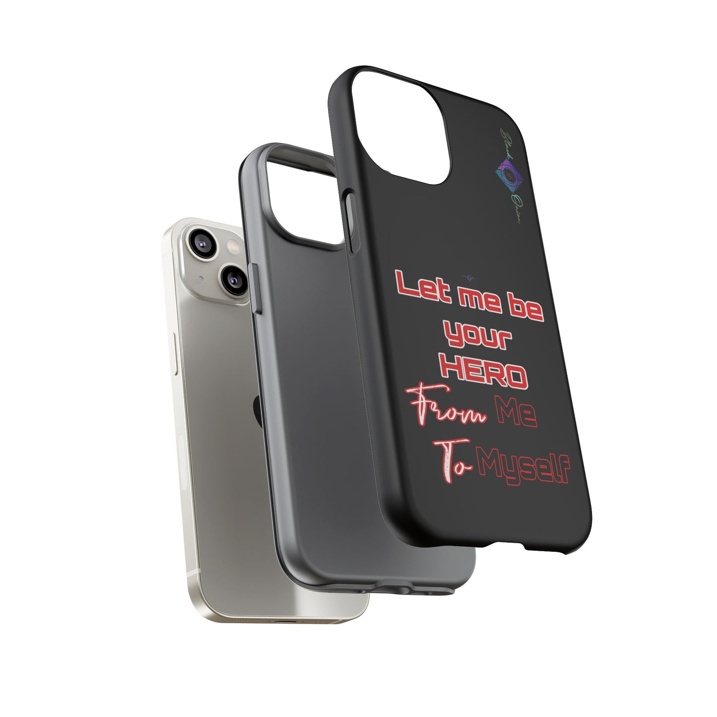 BlackOnion Brand New Phone Case - with Motivational Workout Motif’Let me be your Hero ‘💪🔥🫵