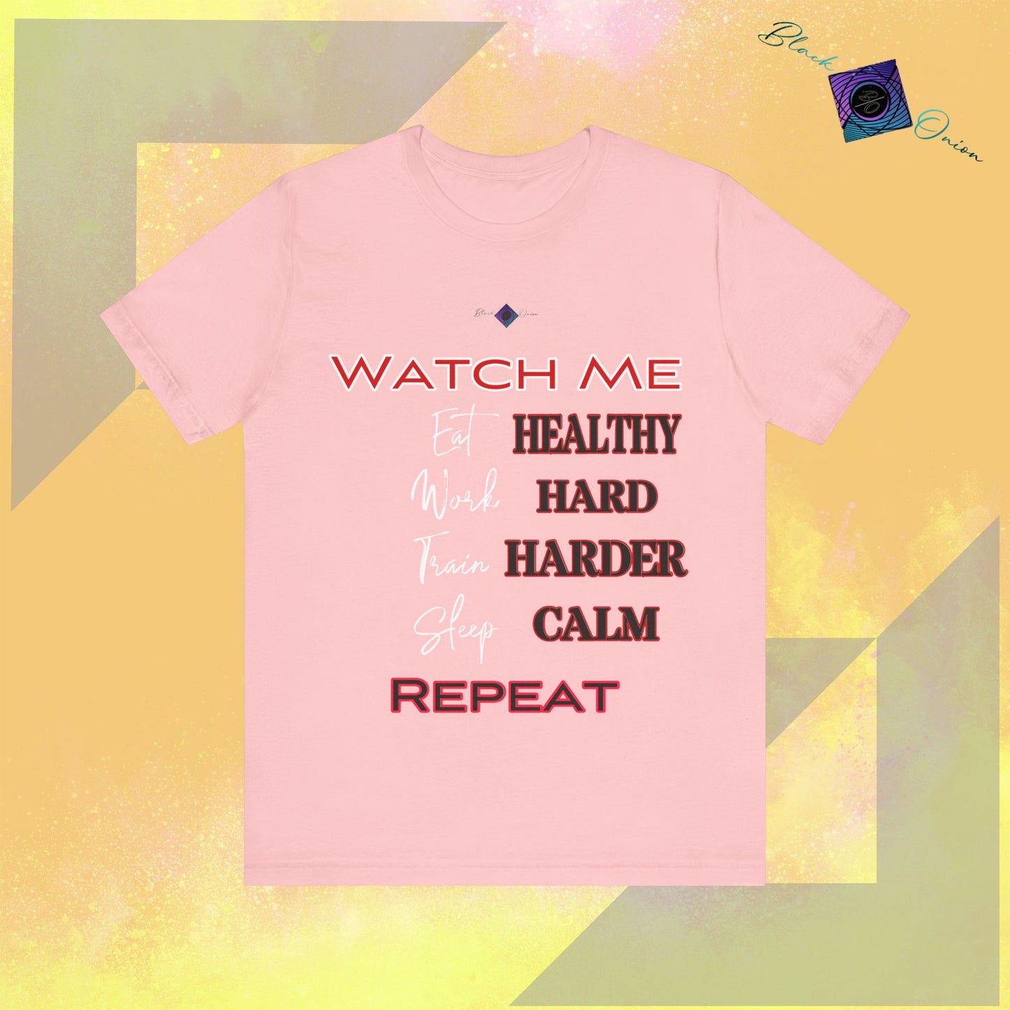BlackOnion T-Shirt with Workout Motif V3 “Watch Me" 💪🔥