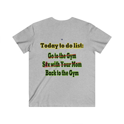 BlackOnion Men's V-Neck T-Shirt with Workout Motif ‘Today to do list’💪🔥🫵
