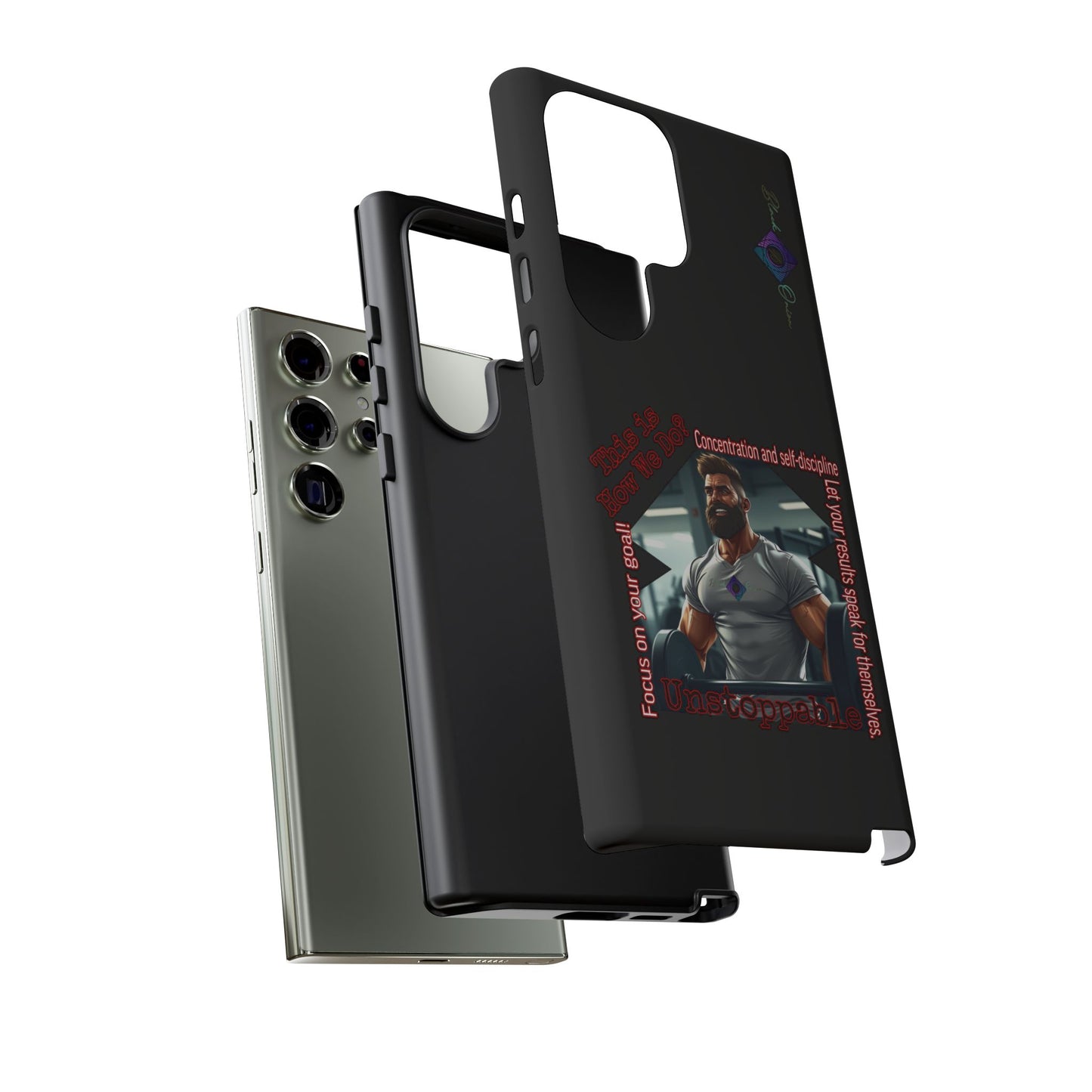 BlackOnion Brand New Phone Case - with Motivational Workout Motif’Unstoppable ‘💪🔥🫵