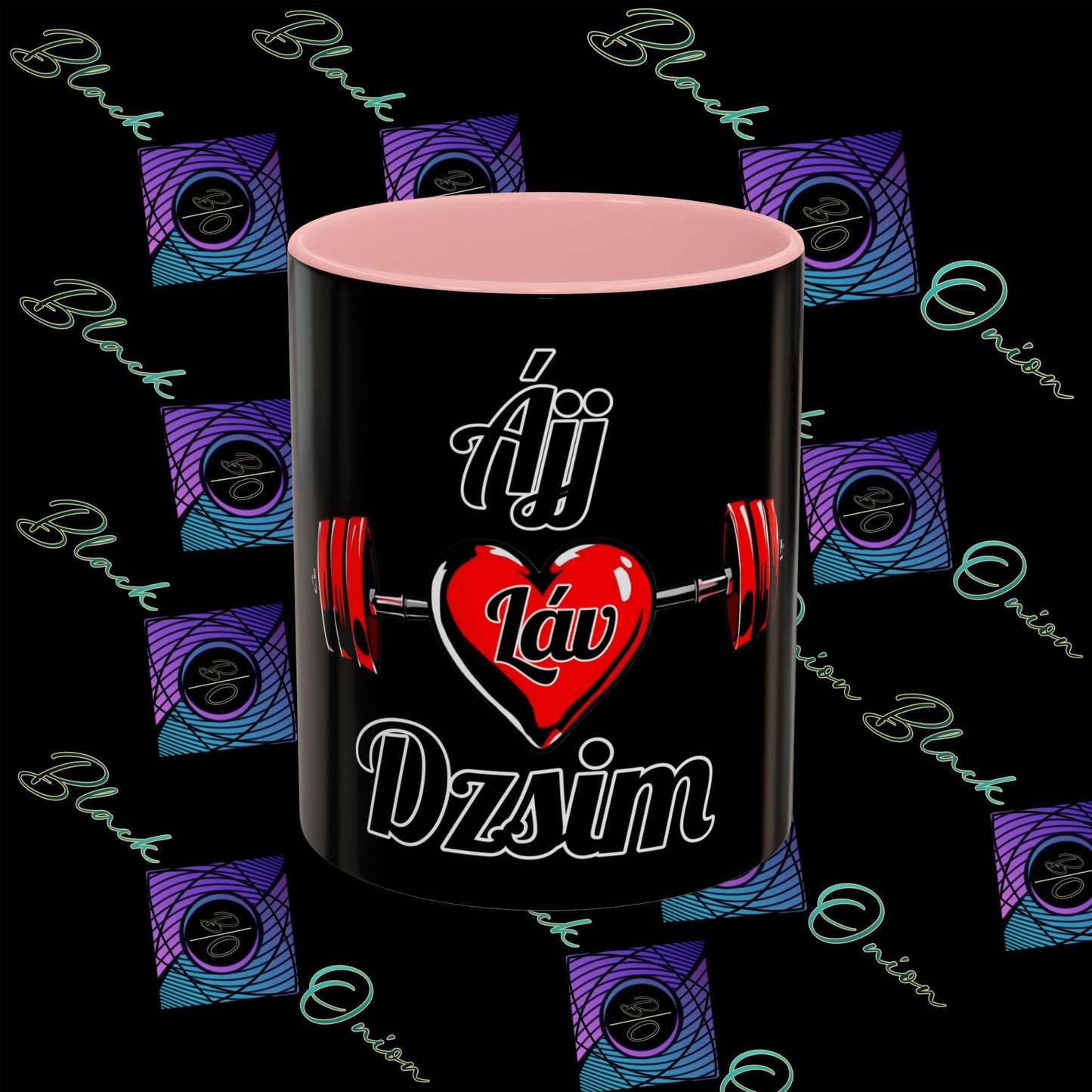 BlackOnion Coffee Mug Serial 2 with Workout Motif ‘ÁjjLávDzsim ’🫵🔥💪