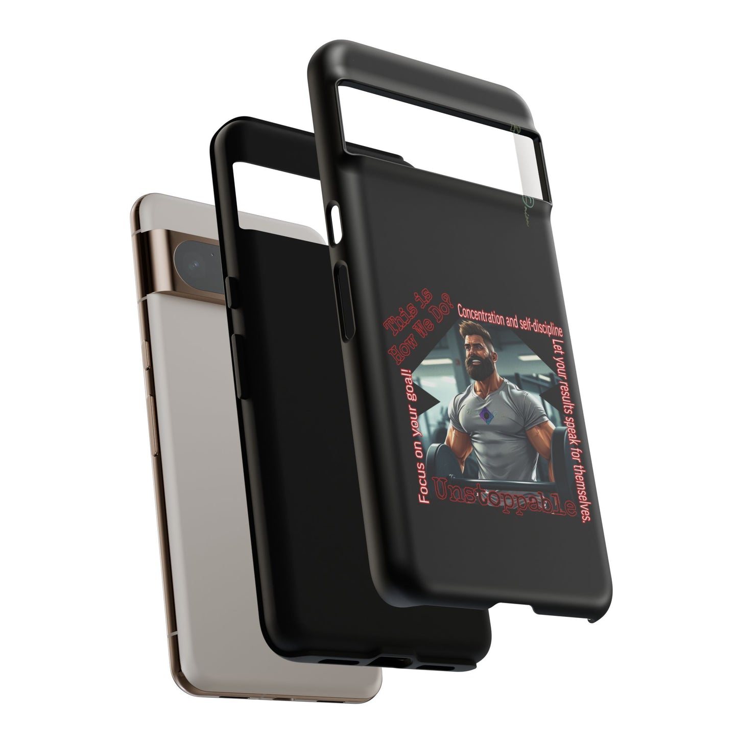 BlackOnion Brand New Phone Case - with Motivational Workout Motif’Unstoppable ‘💪🔥🫵