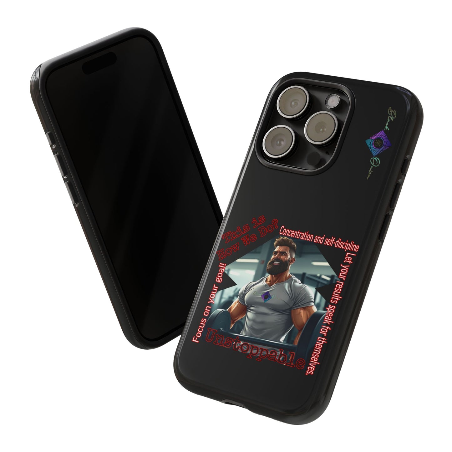 BlackOnion Brand New Phone Case - with Motivational Workout Motif’Unstoppable ‘💪🔥🫵