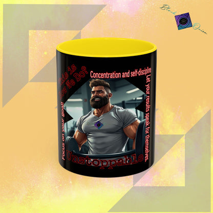 BlackOnion Coffee Mug Serial 2 with Workout Motif ‘Unstoppable’🫵🔥💪