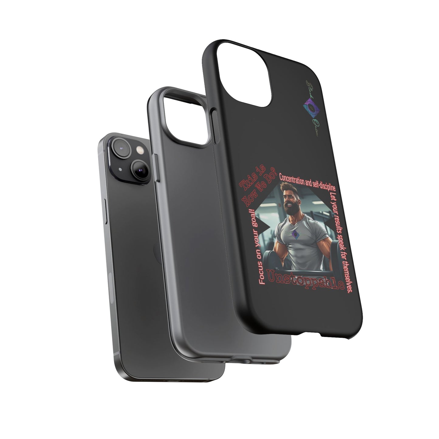 BlackOnion Brand New Phone Case - with Motivational Workout Motif’Unstoppable ‘💪🔥🫵
