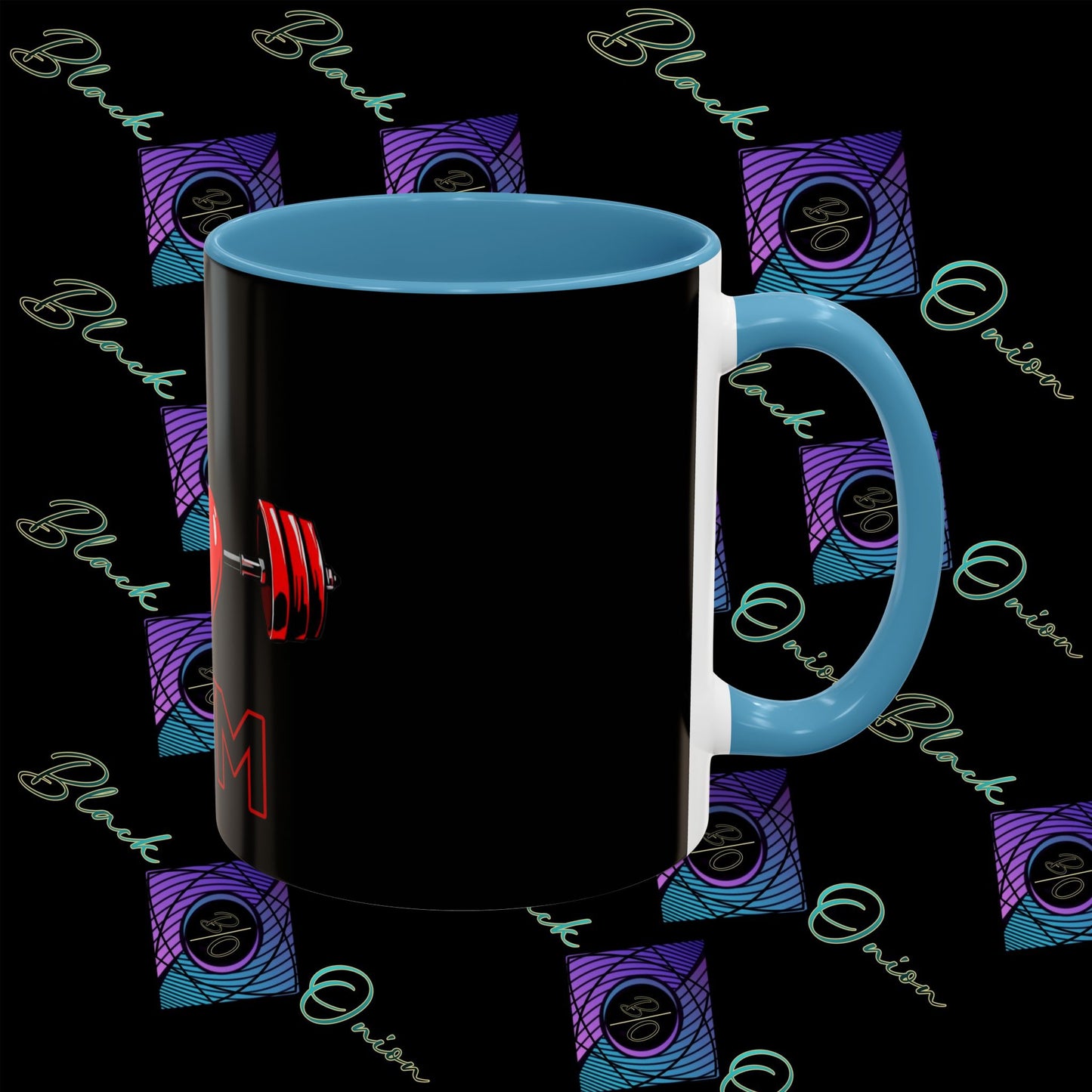 BlackOnion Coffee Mug - 11oz with Workout Motif ‘I Love Gym’🔥💪🫵
