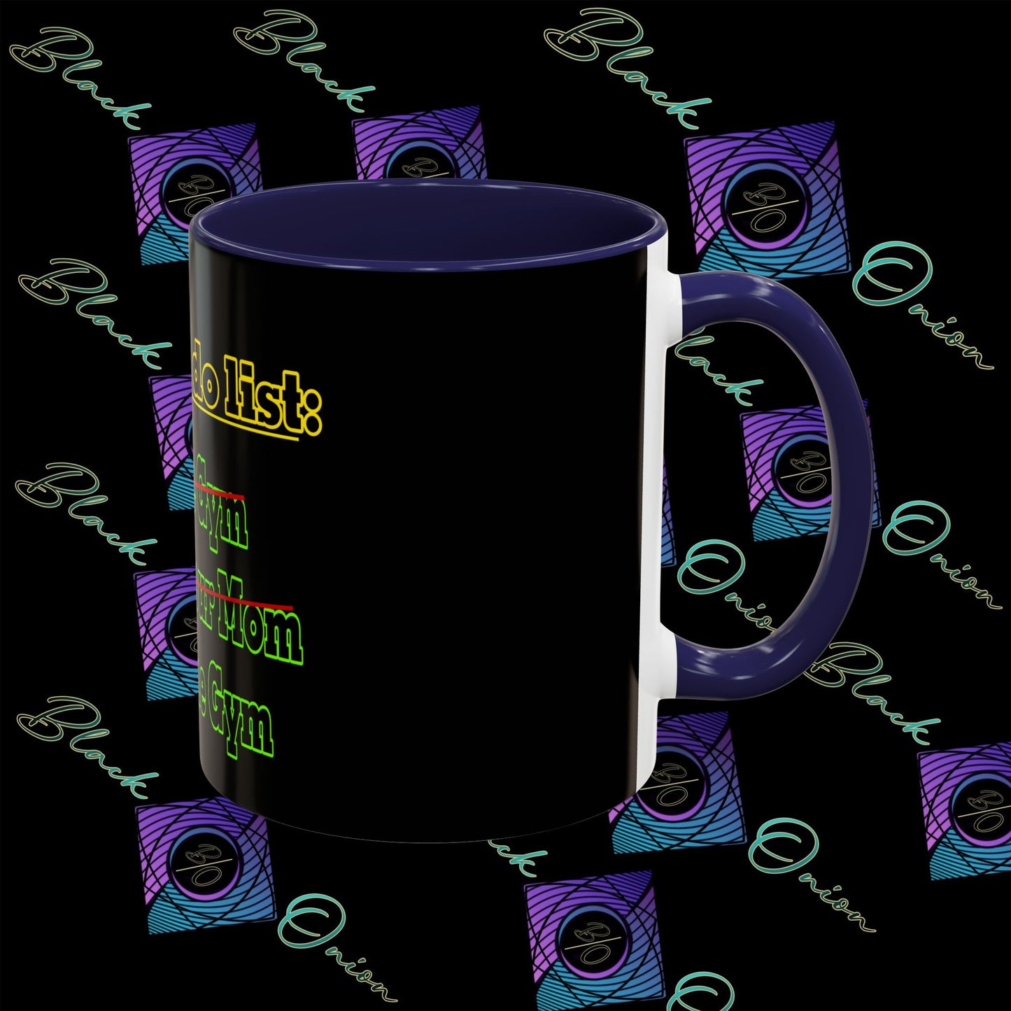 BlackOnion Coffee Mug 2 with Workout Motif ‘Today To Do List V2’🫵🔥💪