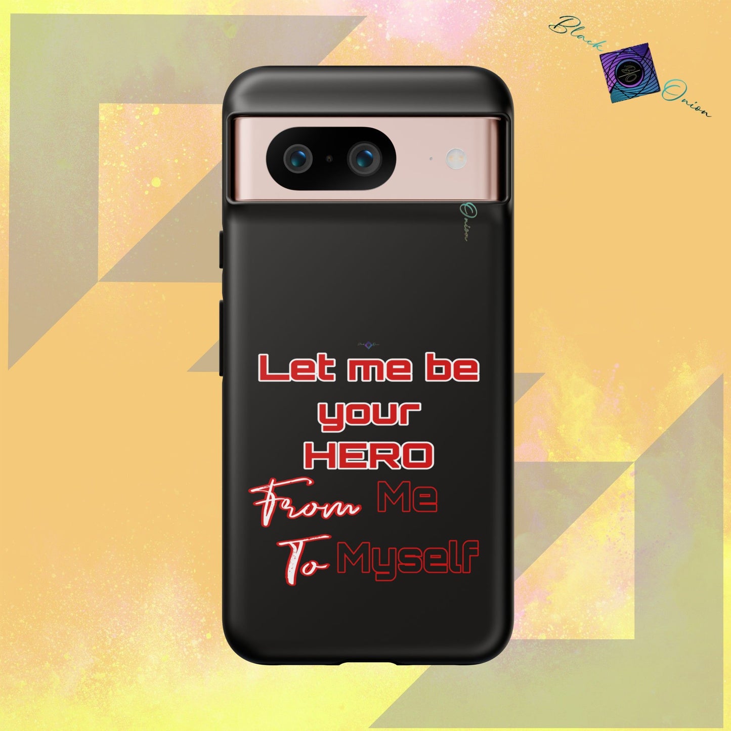 BlackOnion Brand New Phone Case - with Motivational Workout Motif’Let me be your Hero ‘💪🔥🫵