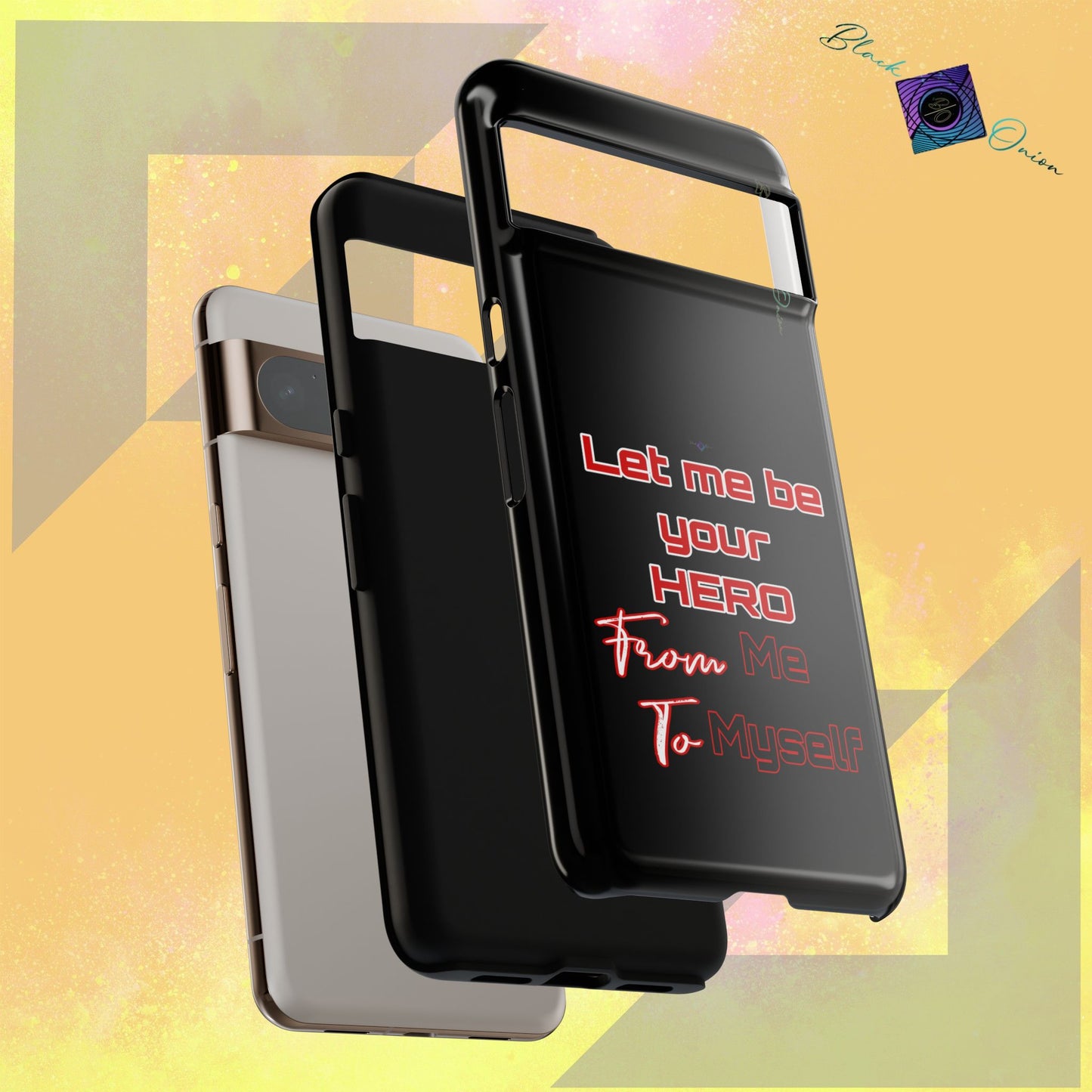 BlackOnion Brand New Phone Case - with Motivational Workout Motif’Let me be your Hero ‘💪🔥🫵