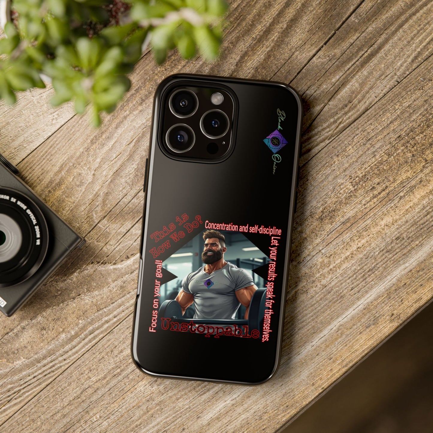 BlackOnion Brand New Phone Case - with Motivational Workout Motif’Unstoppable ‘💪🔥🫵