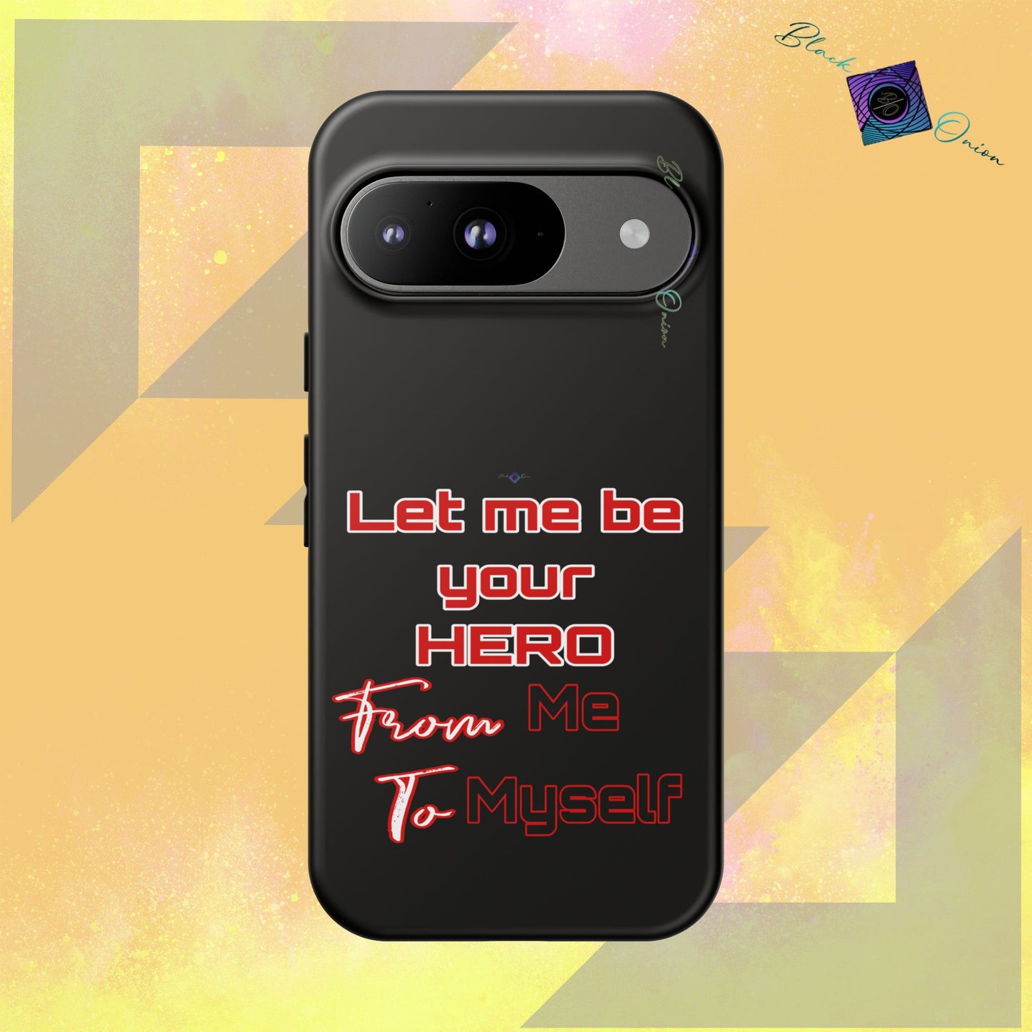 BlackOnion Brand New Phone Case - with Motivational Workout Motif’Let me be your Hero ‘💪🔥🫵