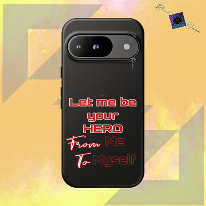 BlackOnion Brand New Phone Case - with Motivational Workout Motif’Let me be your Hero ‘💪🔥🫵