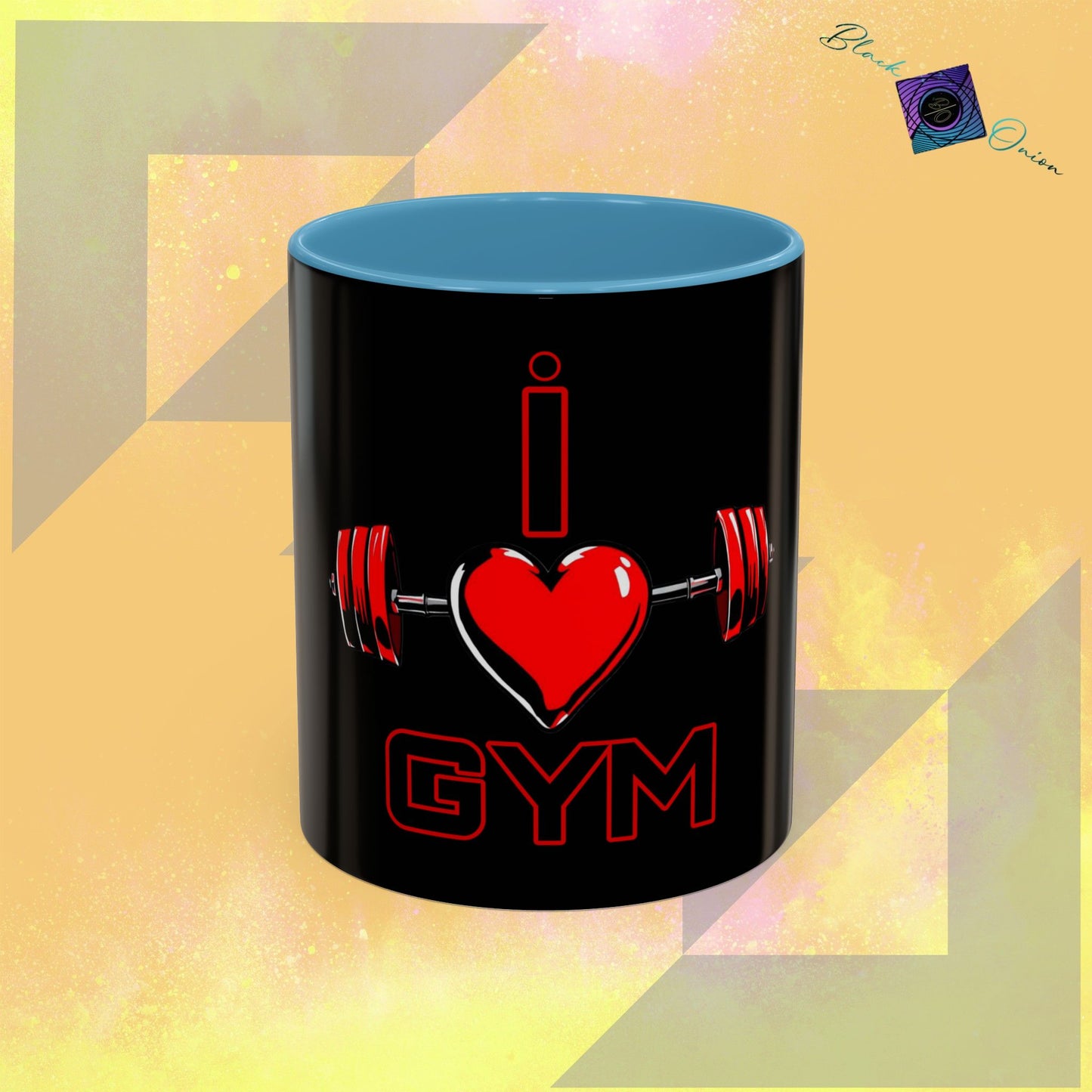 BlackOnion Coffee Mug Serial 2 with Workout Motif ‘I Love Gym ’🫵🔥💪