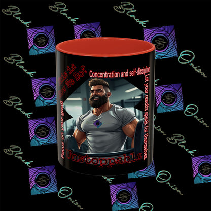 BlackOnion Coffee Mug Serial 2 with Workout Motif ‘Unstoppable’🫵🔥💪