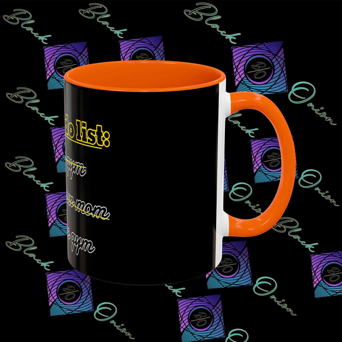 BlackOnion Coffee Mug - 11oz with Workout Motif ‘Today To Do List ’🔥💪🫵