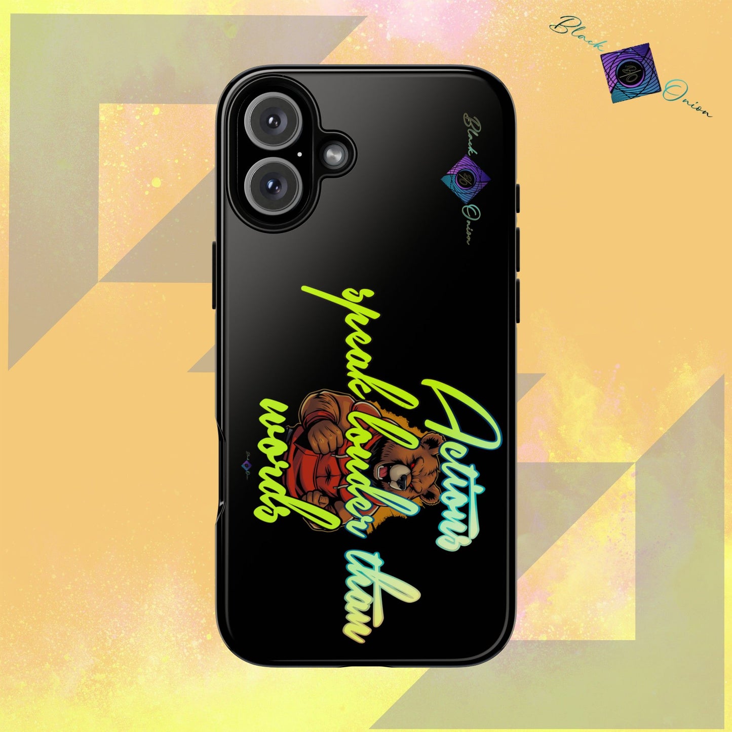 BlackOnion Brand New Phone Case - with Motivational Workout Motif ‘Actions speak lauder ‘💪🔥🫵