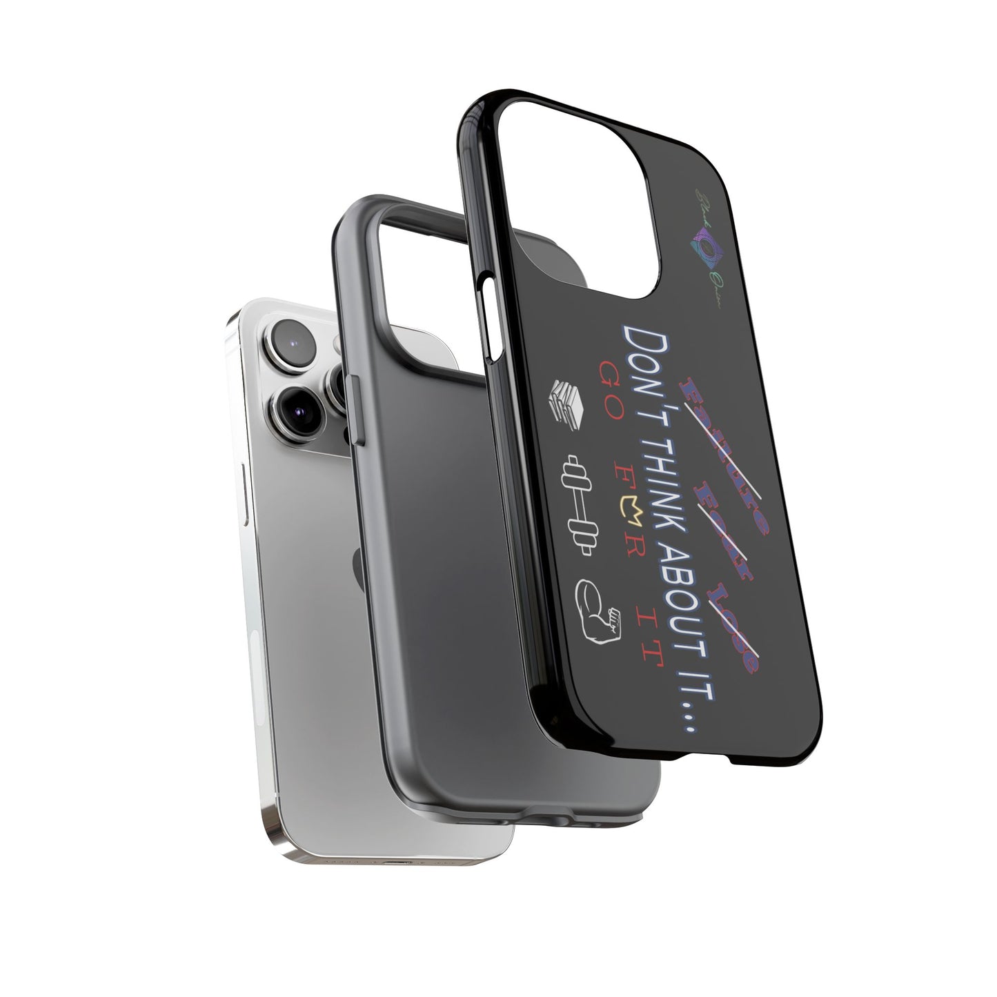 BlackOnion Brand New Phone Case - with Motivational Workout Motif’Don’t think ‘💪🔥🫵