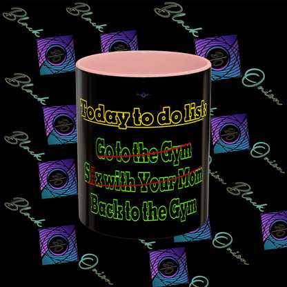 BlackOnion Coffee Mug 2 with Workout Motif ‘Today To Do List V2’🫵🔥💪