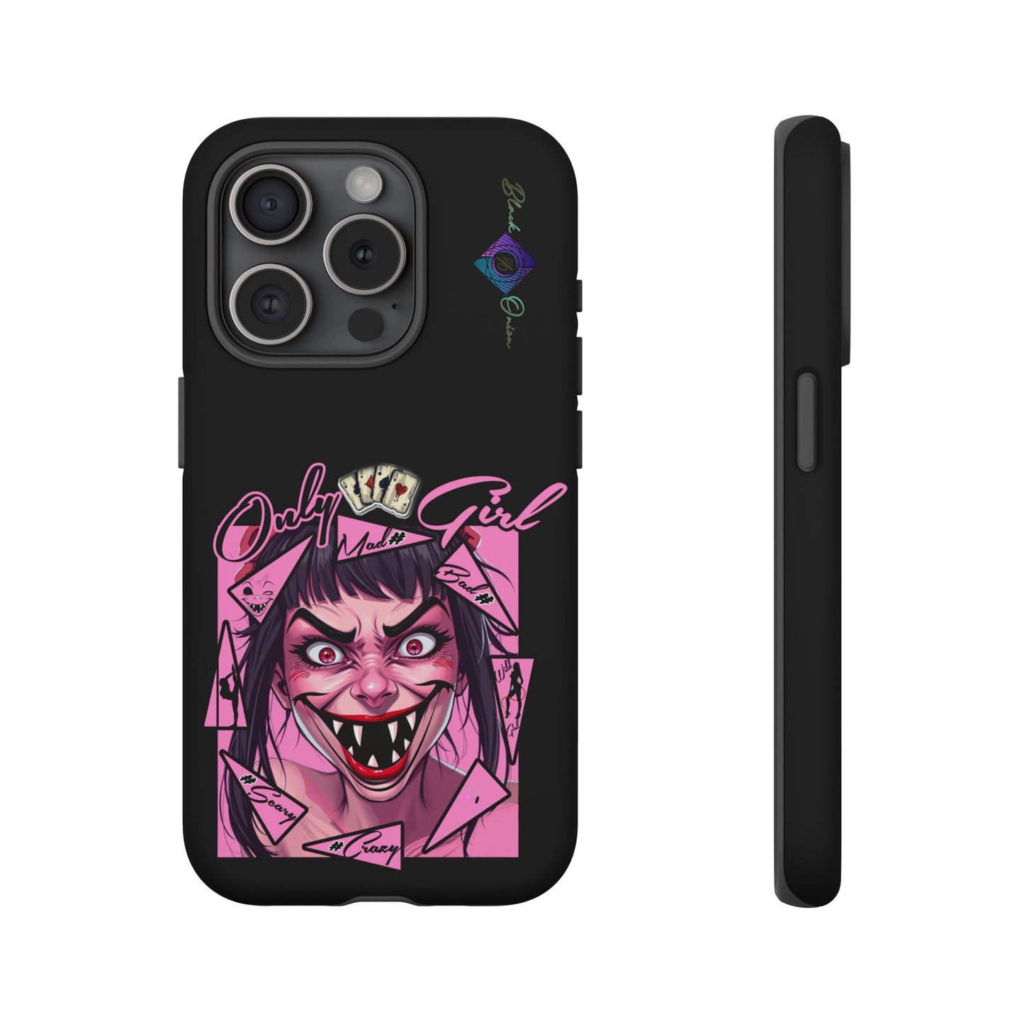 BlackOnion Brand New Phone Case - with Motivational Workout Motif’ Mad Girl💋🌸 ‘🔥🫵
