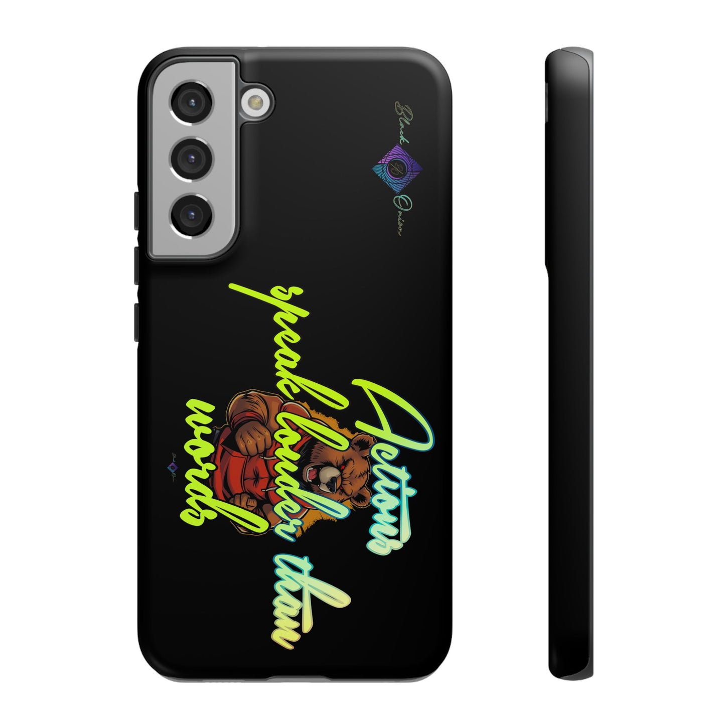 BlackOnion Brand New Phone Case - with Motivational Workout Motif ‘Actions speak lauder ‘💪🔥🫵