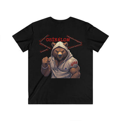 BlackOnion Men's V-Neck T-Shirt with Workout Motif ‘Mike 13’💪🔥🫵