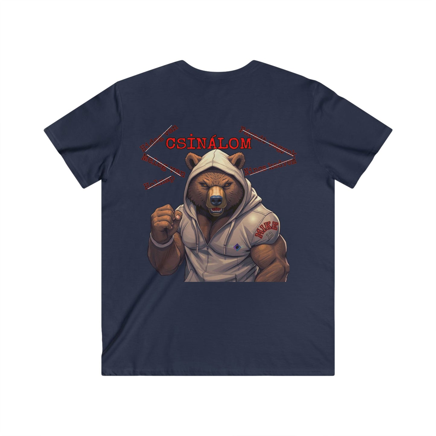 BlackOnion Men's V-Neck T-Shirt with Workout Motif ‘Mike 13’💪🔥🫵
