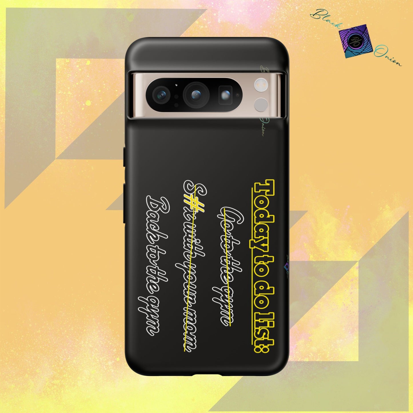 BlackOnion Brand New Phone Case - with Motivational Workout Motif’Today to do list ‘💪🔥🫵