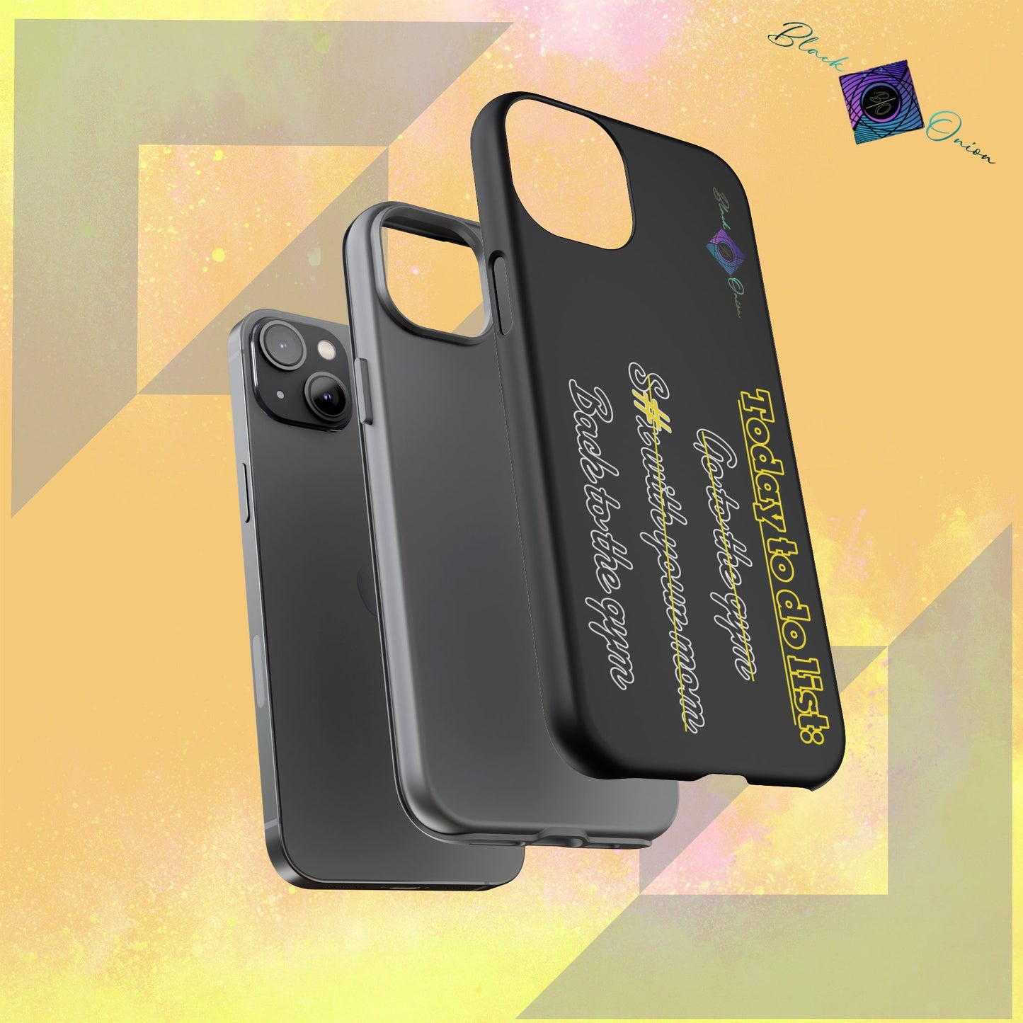 BlackOnion Brand New Phone Case - with Motivational Workout Motif’Today to do list ‘💪🔥🫵