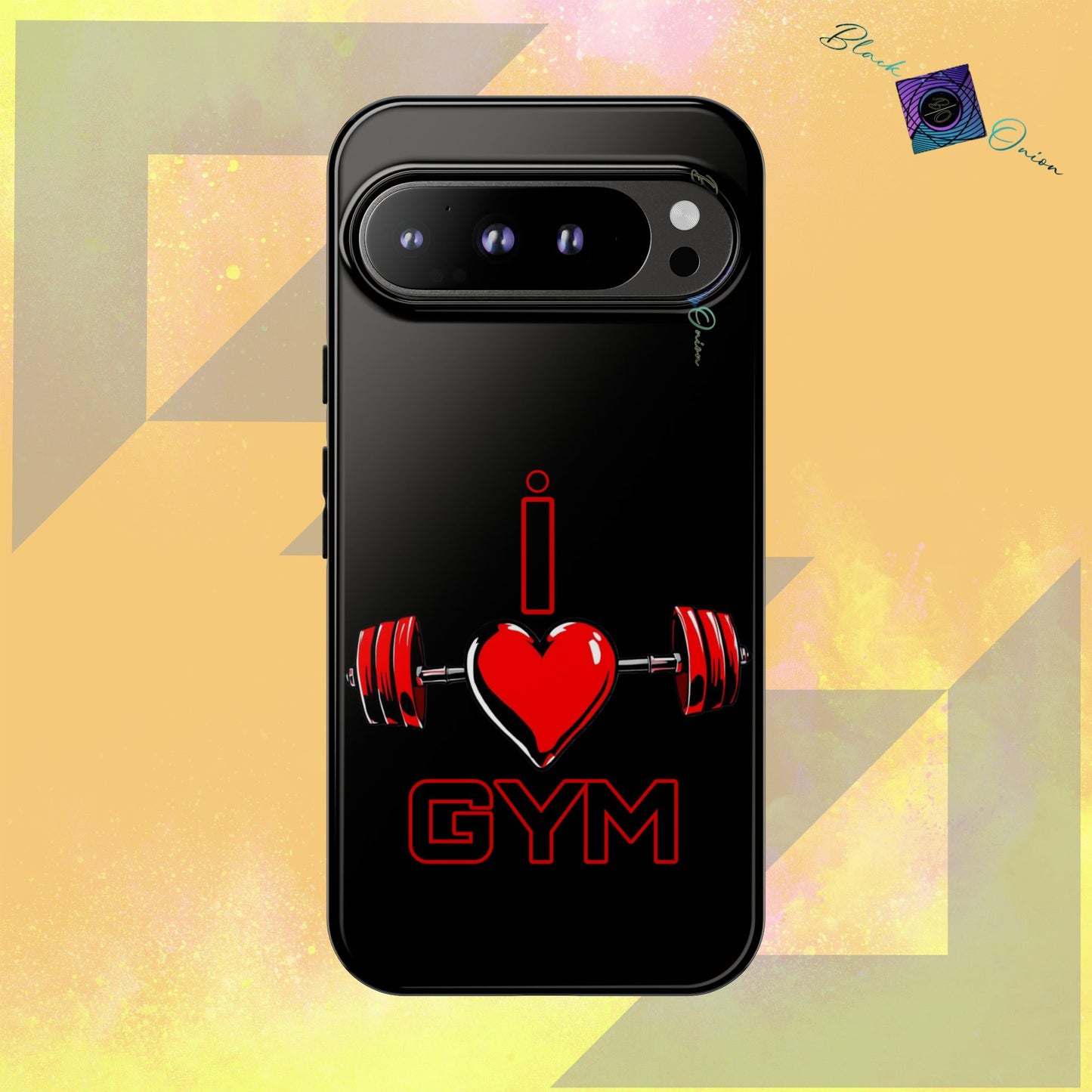 BlackOnion Brand New Phone Case - with Motivational Workout Motif’I Love Gym ‘💪🔥🫵