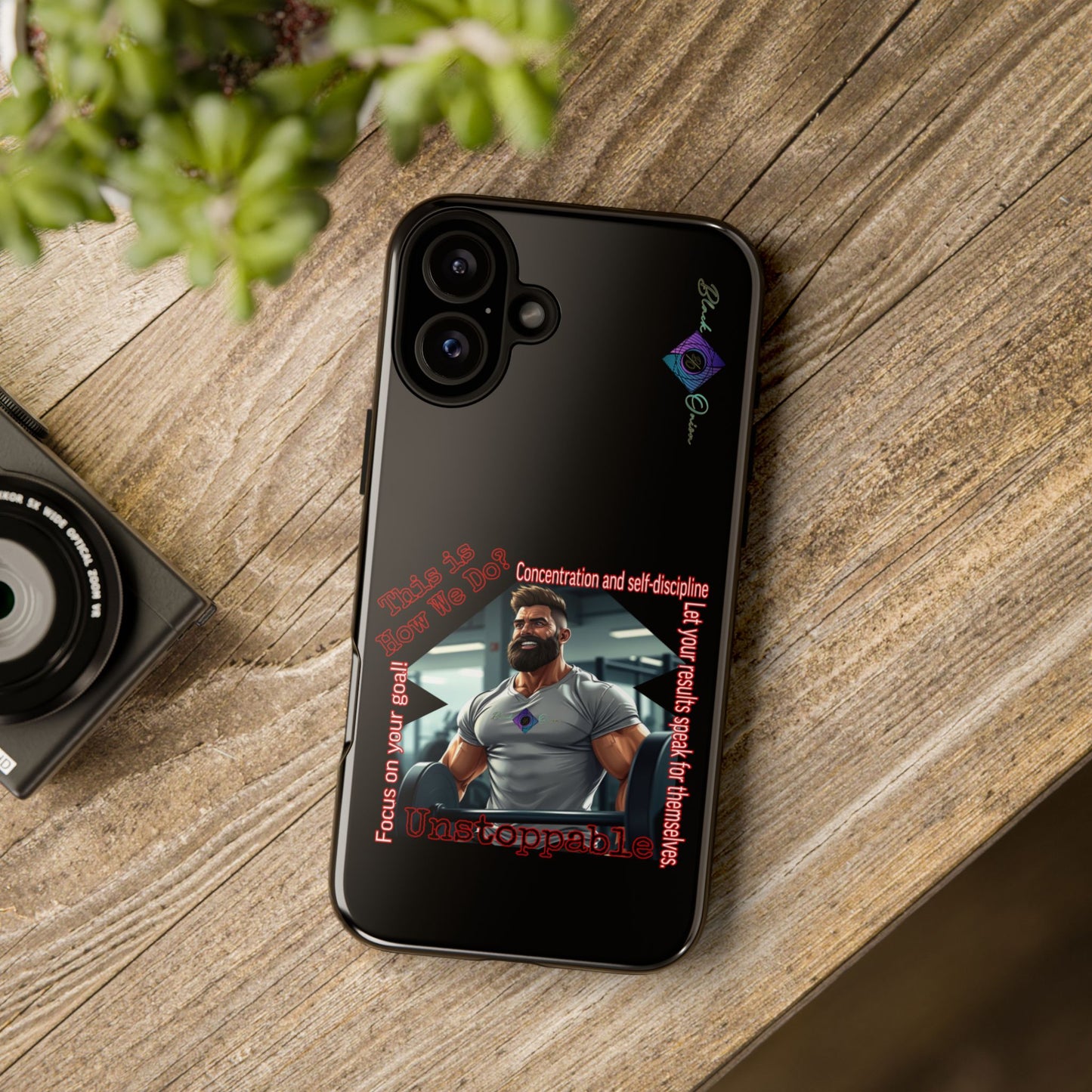 BlackOnion Brand New Phone Case - with Motivational Workout Motif’Unstoppable ‘💪🔥🫵