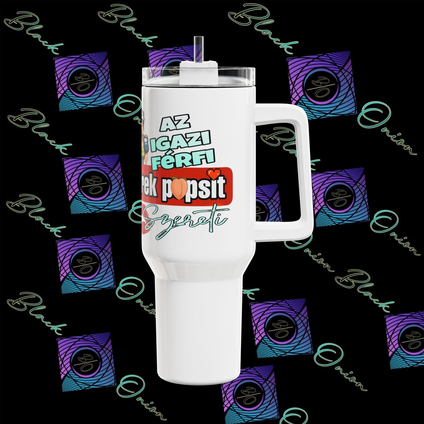 BlackOnion Tumbler with Workout Motif -‘Kerek popsi’ -40oz 💋💯🌸