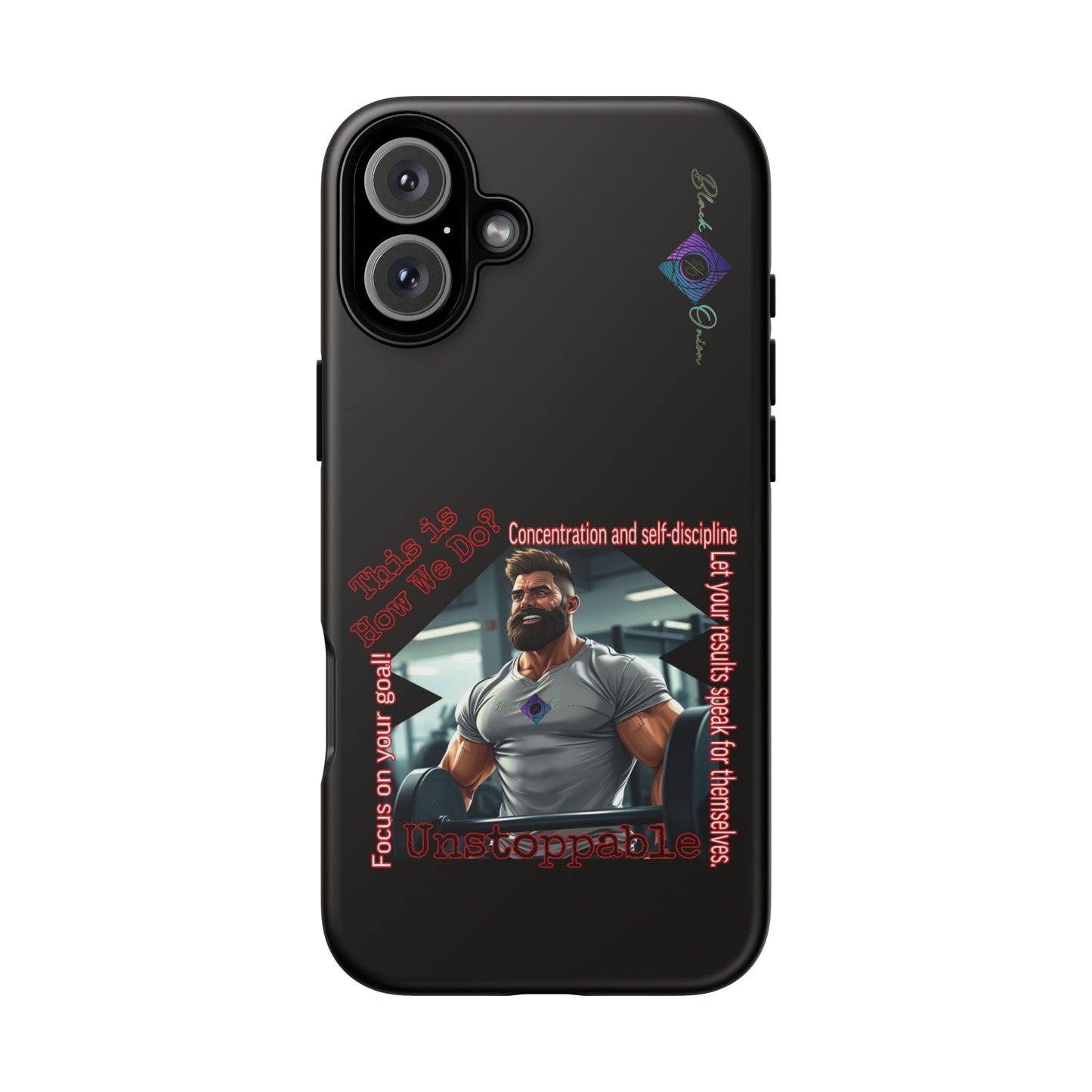 BlackOnion Brand New Phone Case - with Motivational Workout Motif’Unstoppable ‘💪🔥🫵