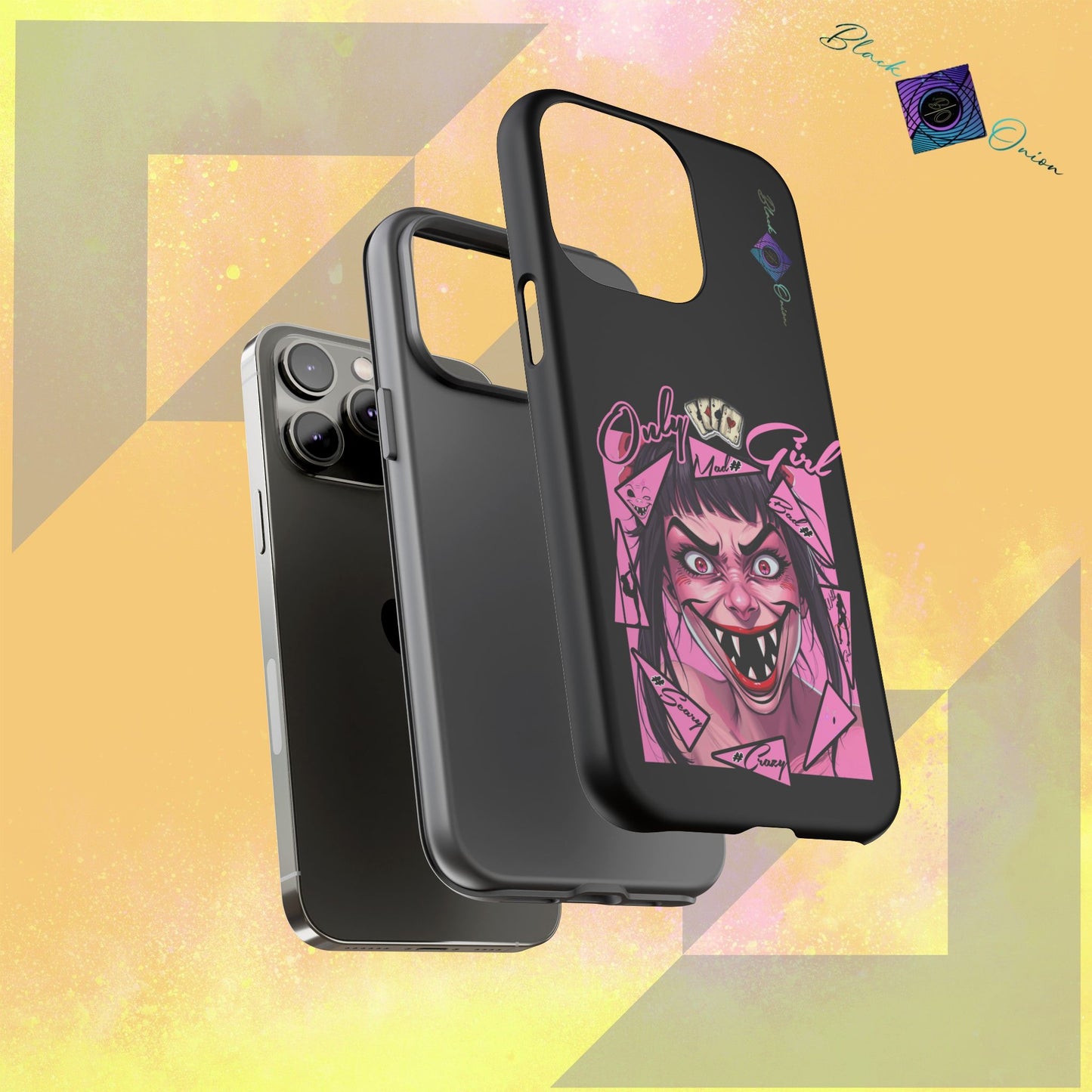 BlackOnion Brand New Phone Case - with Motivational Workout Motif’ Mad Girl💋🌸 ‘🔥🫵