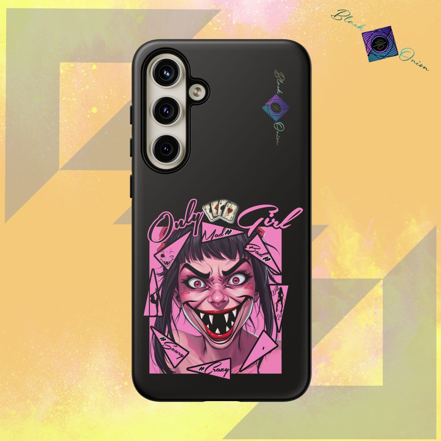 BlackOnion Brand New Phone Case - with Motivational Workout Motif’ Mad Girl💋🌸 ‘🔥🫵