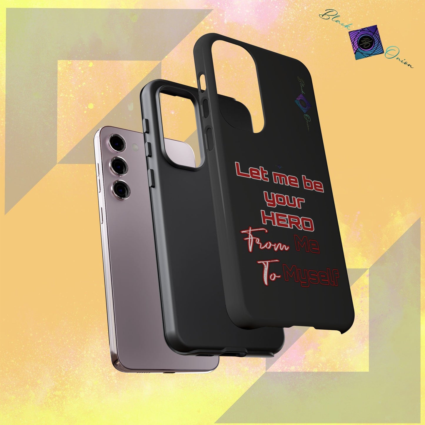 BlackOnion Brand New Phone Case - with Motivational Workout Motif’Let me be your Hero ‘💪🔥🫵