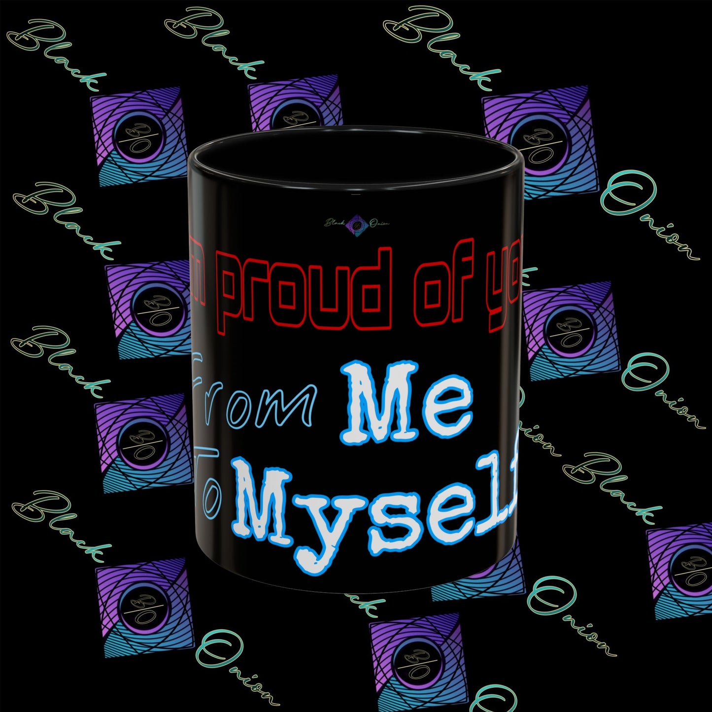 BlackOnion Coffee Mug 2 with Workout Motif ‘ I’m proud of you’🫵🔥💪