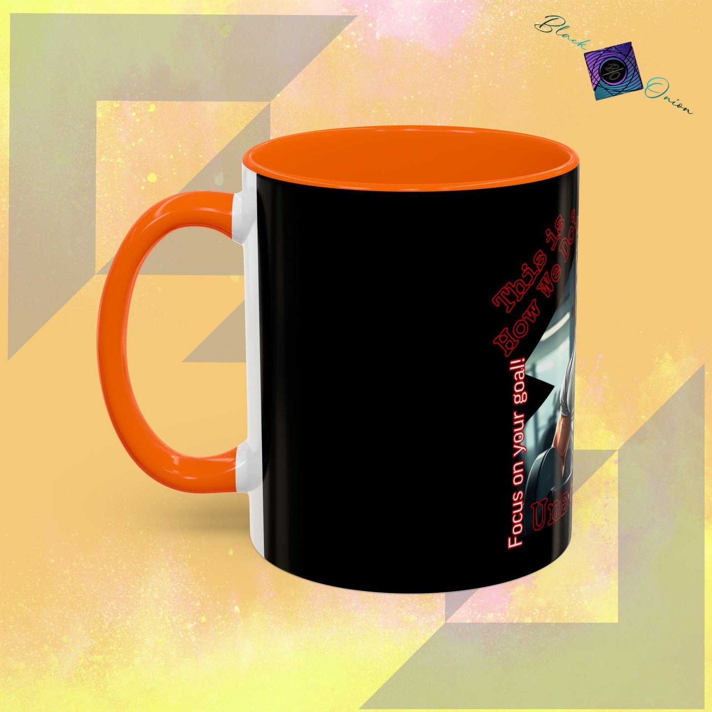 BlackOnion Coffee Mug - 11oz with Workout Motif ‘Unstoppable’🔥💪🫵