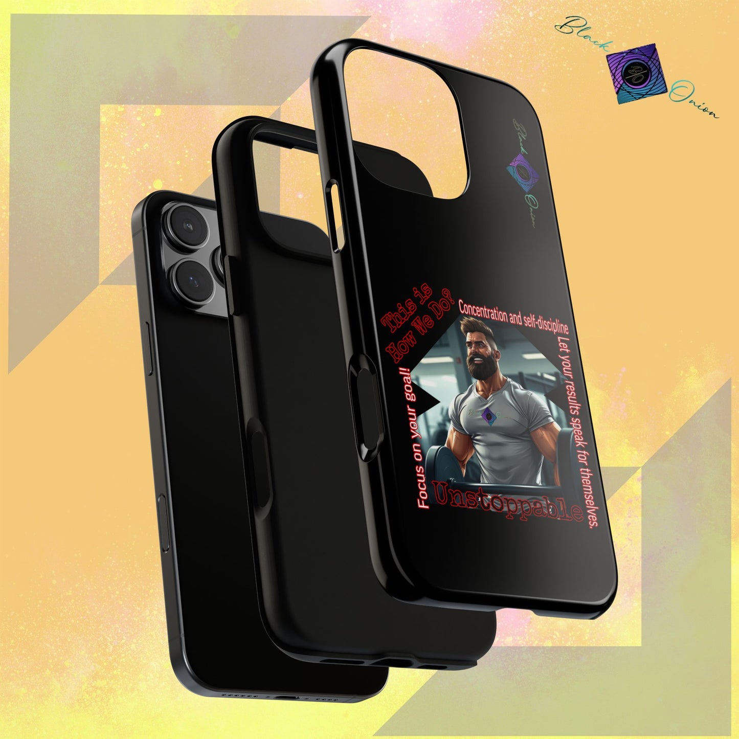 BlackOnion Brand New Phone Case - with Motivational Workout Motif’Unstoppable ‘💪🔥🫵