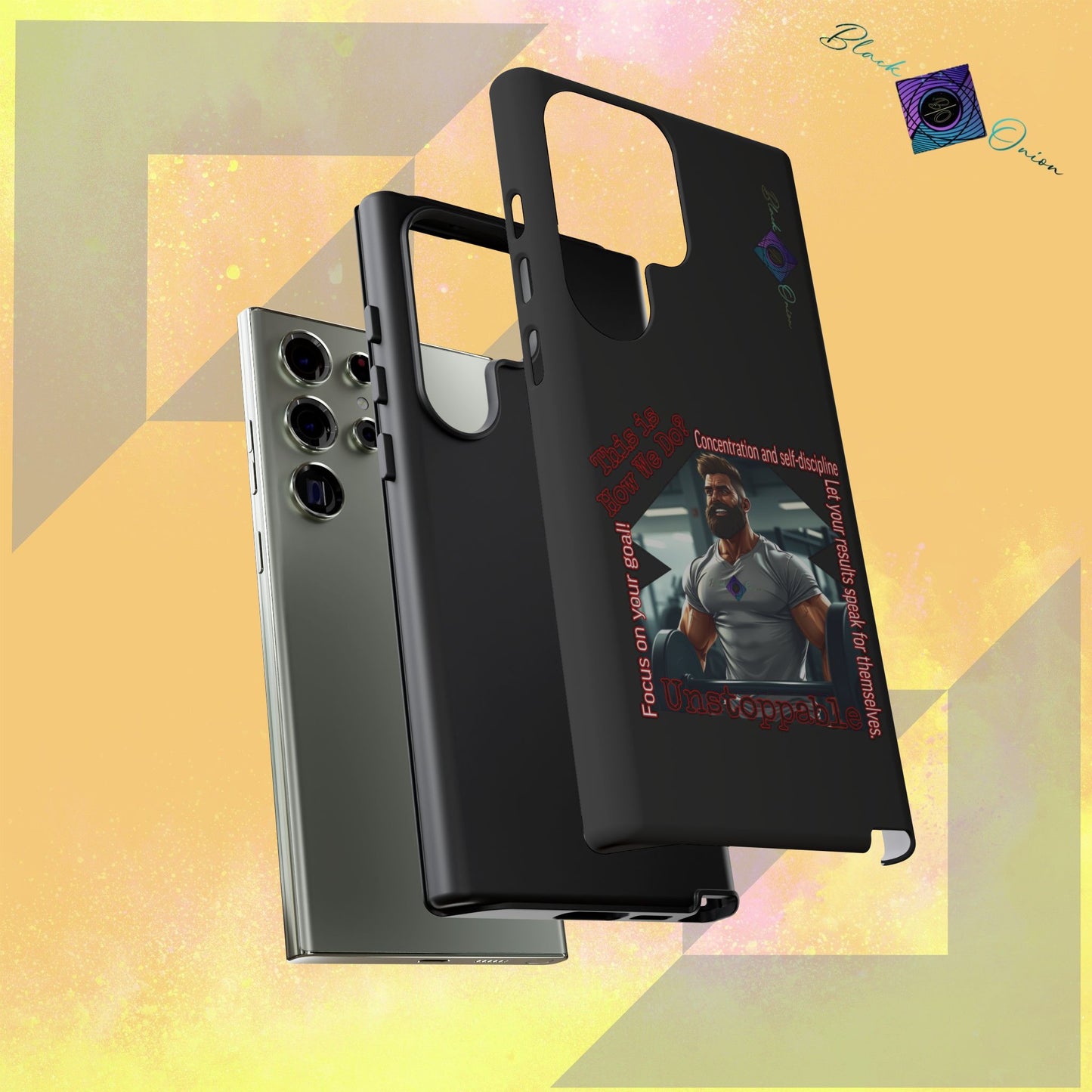BlackOnion Brand New Phone Case - with Motivational Workout Motif’Unstoppable ‘💪🔥🫵