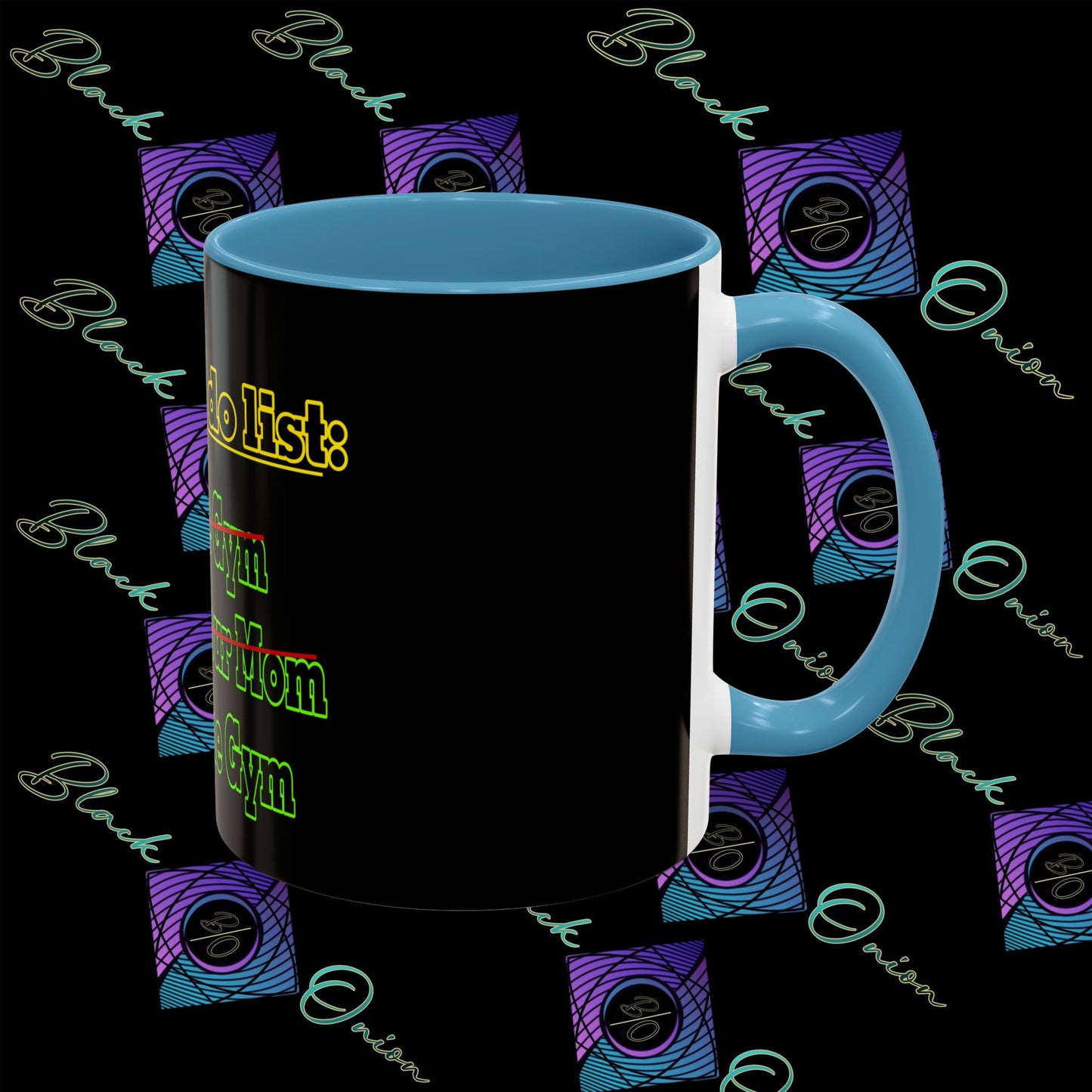 BlackOnion Coffee Mug 2 with Workout Motif ‘Today To Do List V2’🫵🔥💪