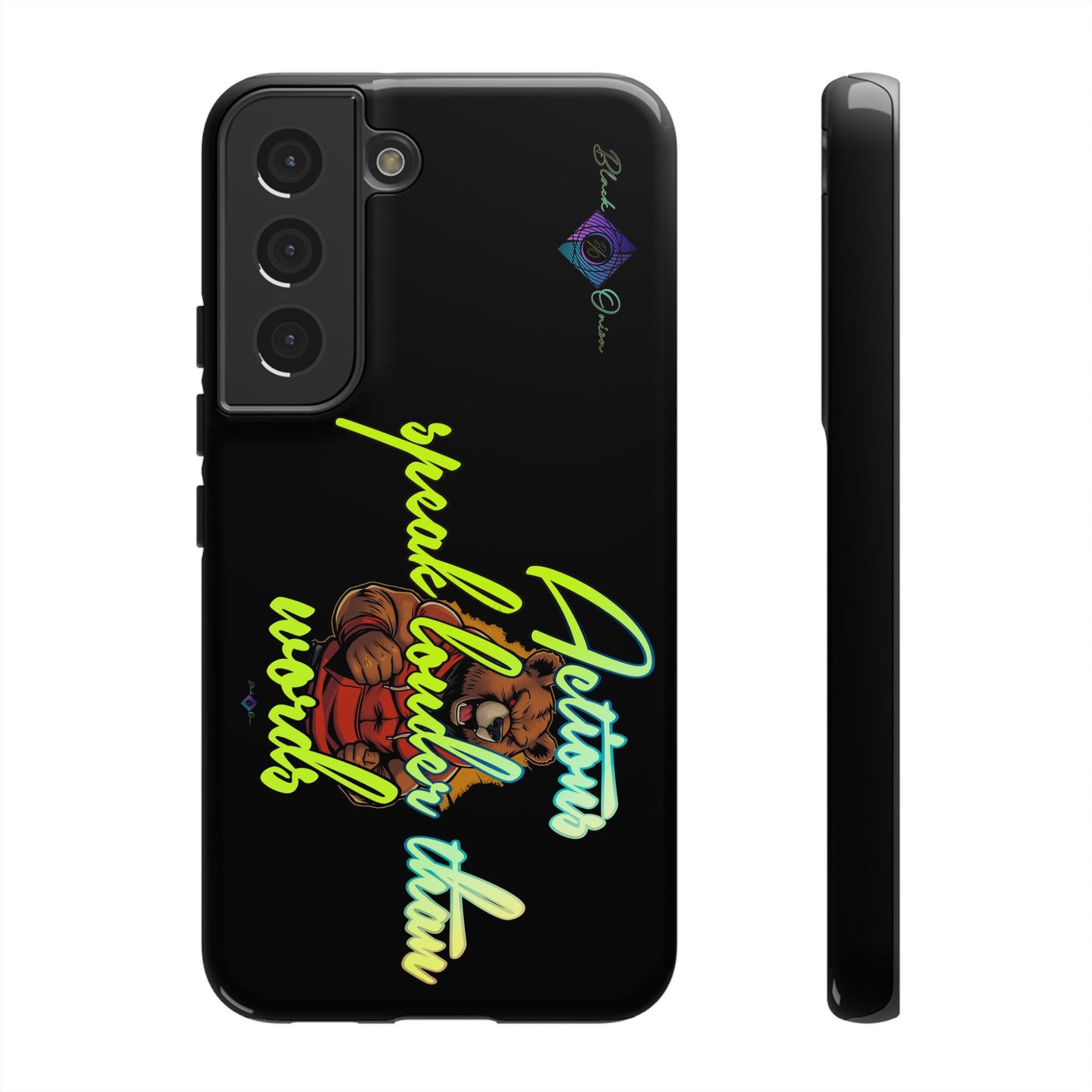 BlackOnion Brand New Phone Case - with Motivational Workout Motif ‘Actions speak lauder ‘💪🔥🫵