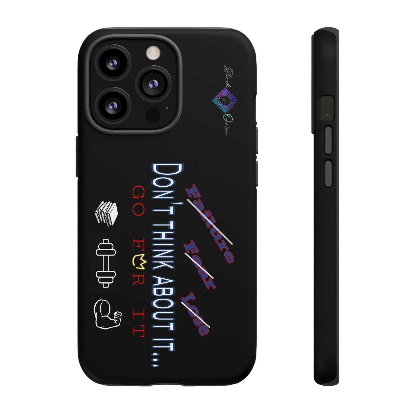BlackOnion Brand New Phone Case - with Motivational Workout Motif’Don’t think ‘💪🔥🫵