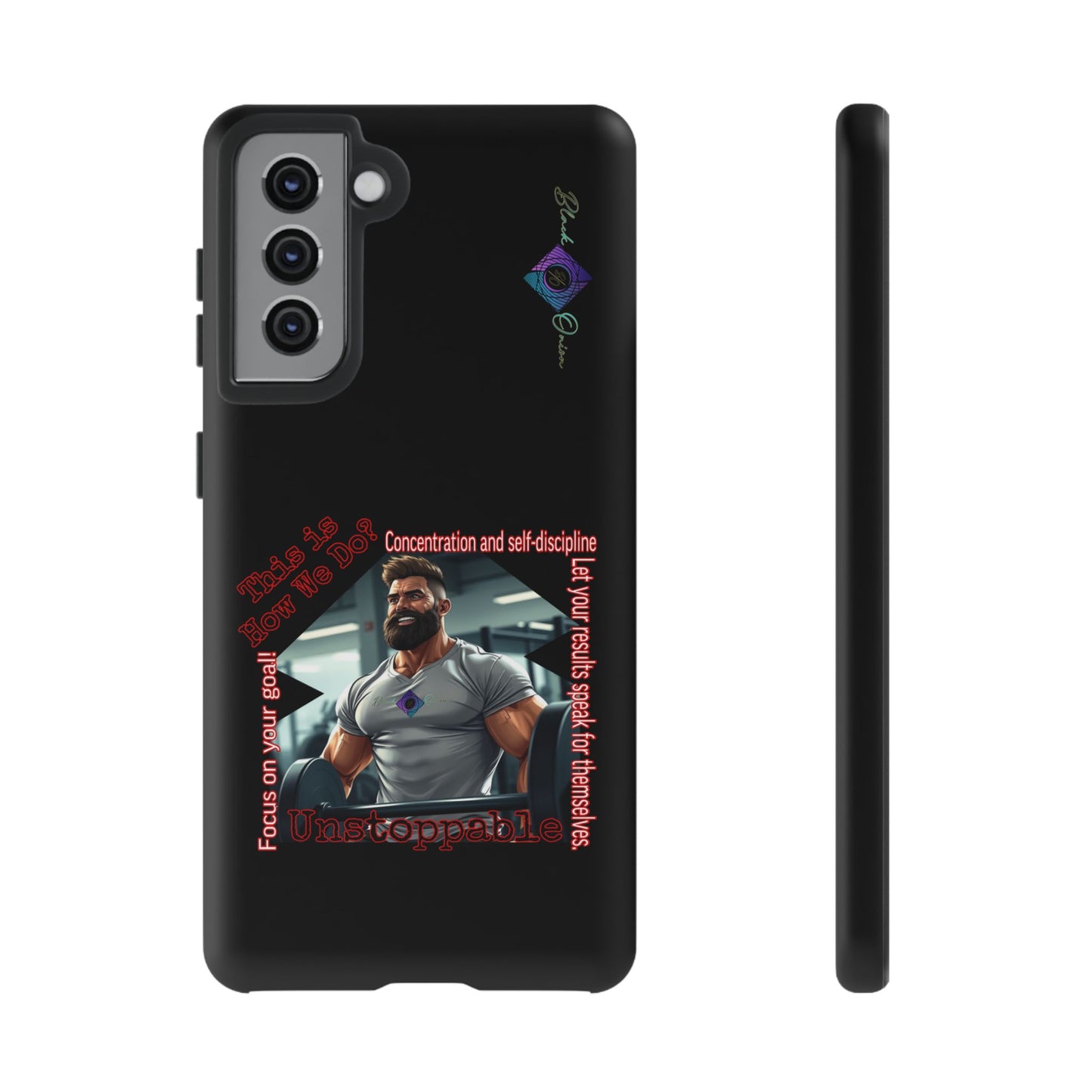 BlackOnion Brand New Phone Case - with Motivational Workout Motif’Unstoppable ‘💪🔥🫵