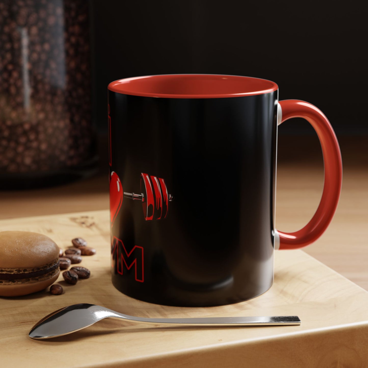 BlackOnion Coffee Mug - 11oz with Workout Motif ‘I Love Gym’🔥💪🫵