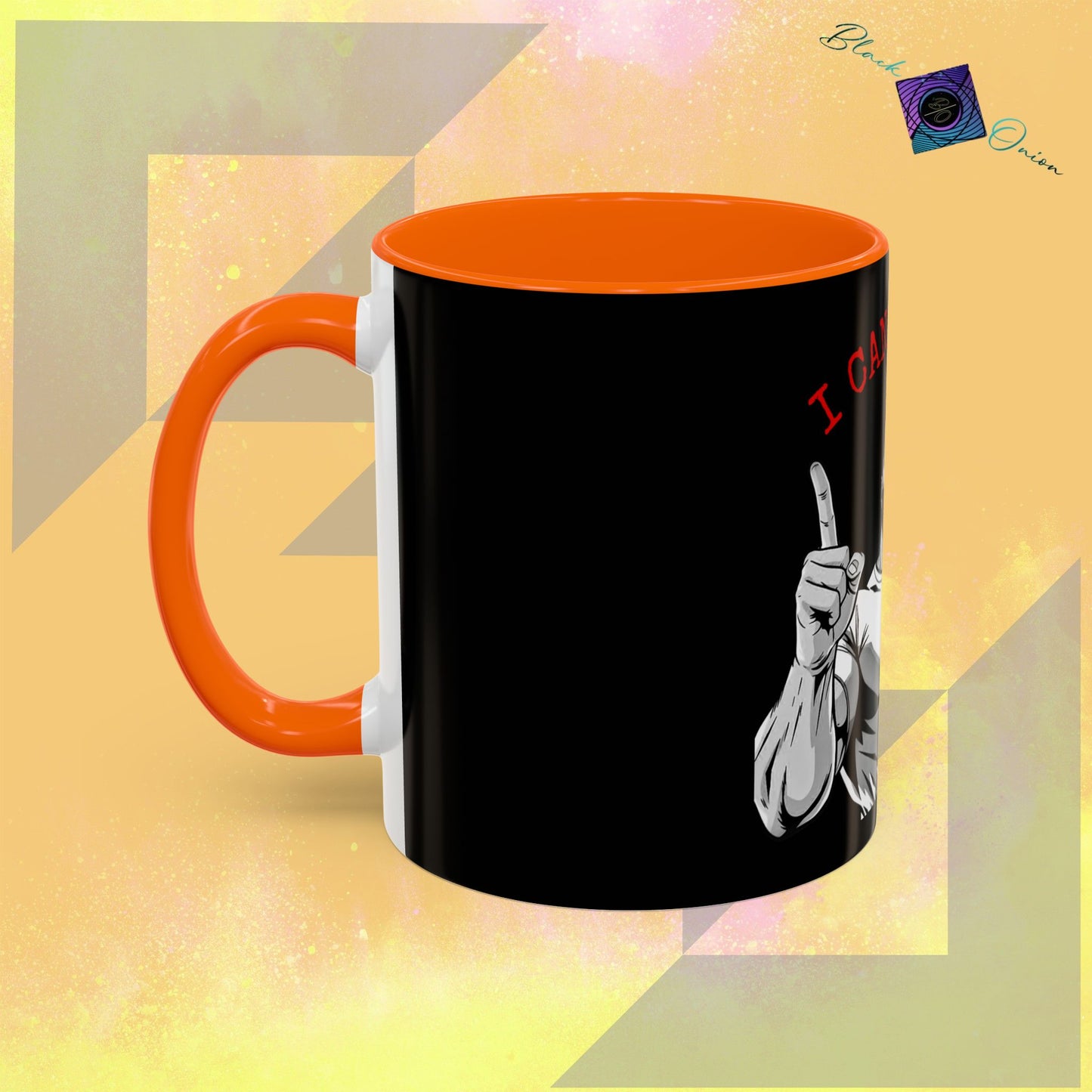 BlackOnion Coffee Mug - 11oz with Workout Motif ‘I Can Do It ’🔥💪🫵