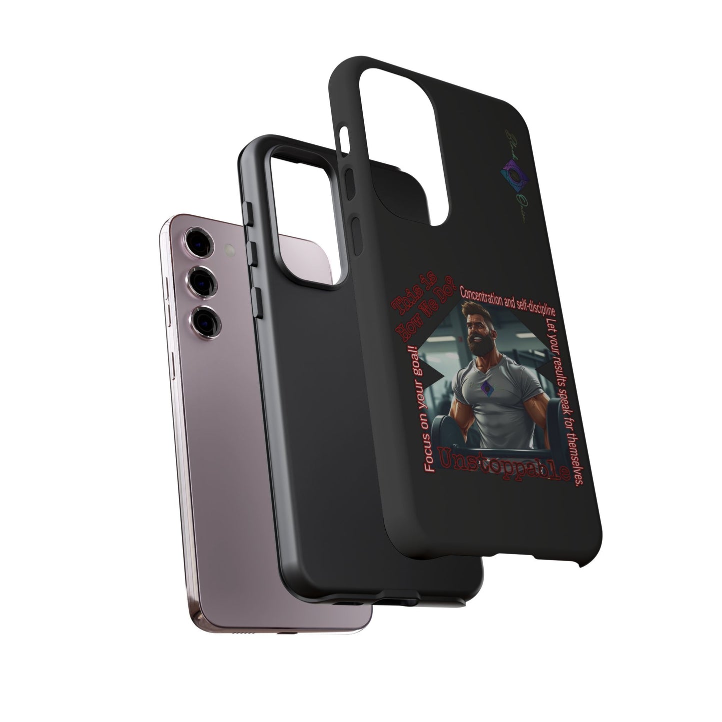 BlackOnion Brand New Phone Case - with Motivational Workout Motif’Unstoppable ‘💪🔥🫵