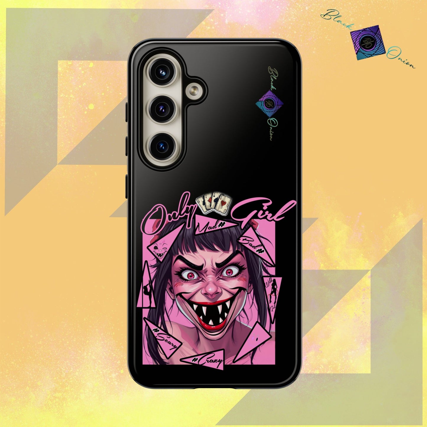 BlackOnion Brand New Phone Case - with Motivational Workout Motif’ Mad Girl💋🌸 ‘🔥🫵