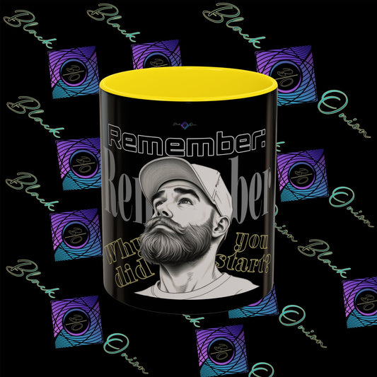 BlackOnion Coffee Mug - 11oz with Workout Motif ‘Remember ’🔥💪🫵