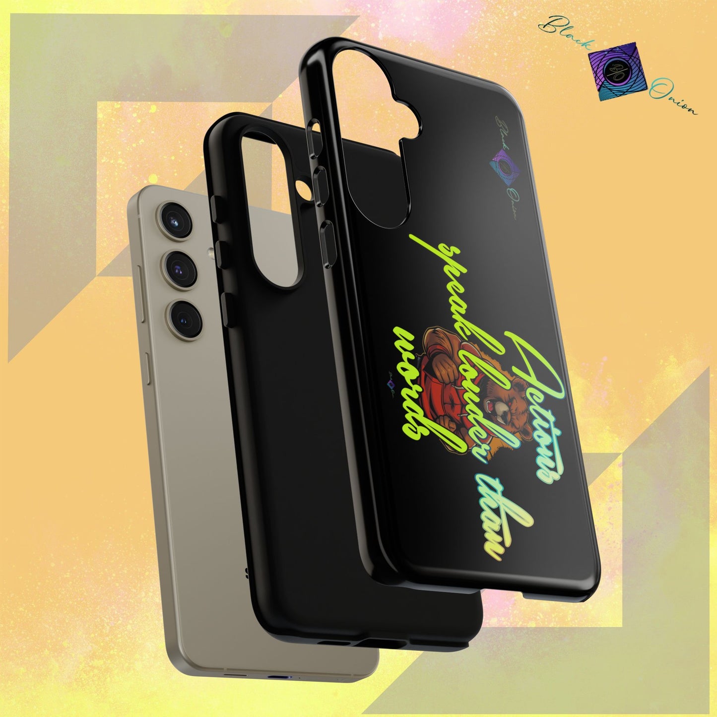 BlackOnion Brand New Phone Case - with Motivational Workout Motif ‘Actions speak lauder ‘💪🔥🫵